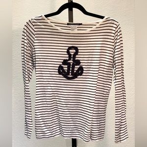 Anthropologie Striped Mariniere with Anchor Embellishment